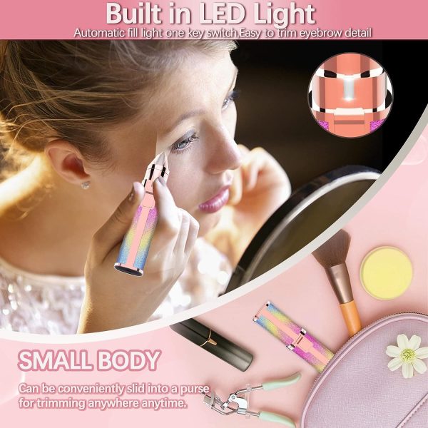 2-in-1 Electric Eyebrow Trimmer & Facial Hair Remover for Women | Painless Rechargeable Shaver Razor | Flawless Eyebrow & Face Hair Removal Machine