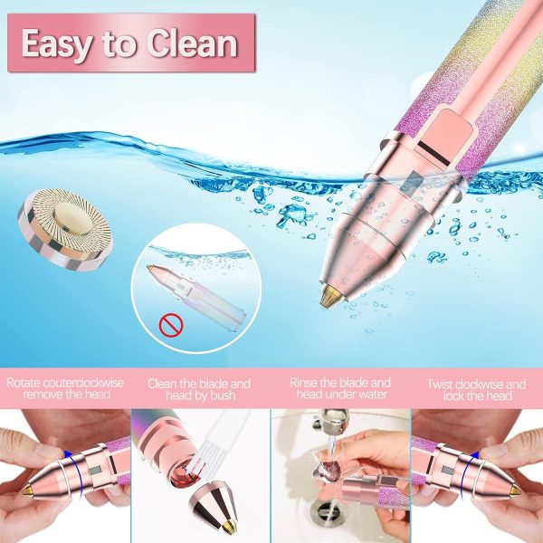 2-in-1 Electric Eyebrow Trimmer & Facial Hair Remover for Women | Painless Rechargeable Shaver Razor | Flawless Eyebrow & Face Hair Removal Machine