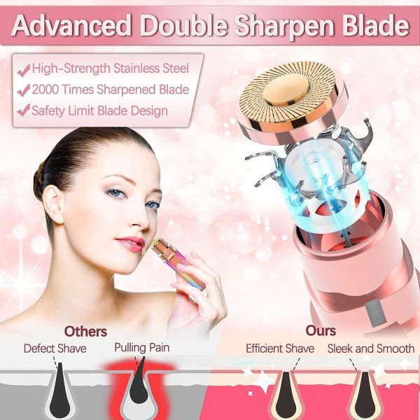2-in-1 Electric Eyebrow Trimmer & Facial Hair Remover for Women | Painless Rechargeable Shaver Razor | Flawless Eyebrow & Face Hair Removal Machine