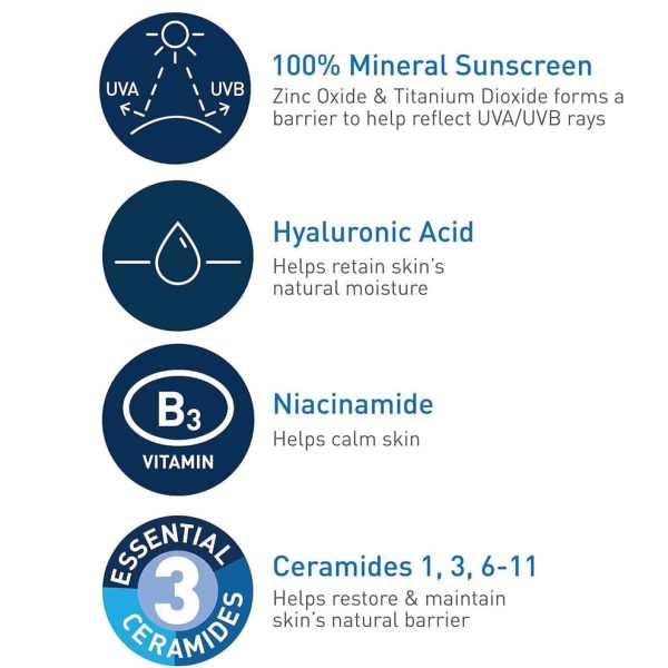CeraVe Hydrating Mineral Sunscreen SPF 50 – Broad Spectrum Face & Body
